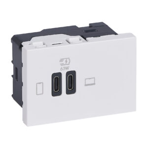 PRMOSAIC 2xUSB C ALJZAT 3MOD.FEHÉR 63W, 3 MODUL