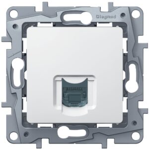 NILOÉ telefon 1xRJ45 CAT6 STP alj fehér csavaros rögzítés, köröm nélkül