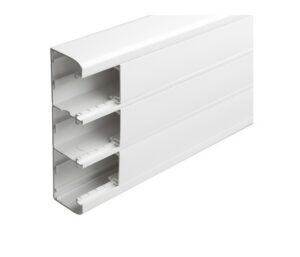 DLP kábelcsatorna 180x50mm 3 rekeszes válaszfallal,fedéllel, 2m, fehér  8m/doboz