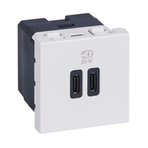 PRMOSAIC 2xUSB C ALJZAT 2MOD.FEHÉ 3A - 30W, 2 MODUL