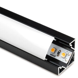 LED sarok profilsín fekete opál fedél ALP-007