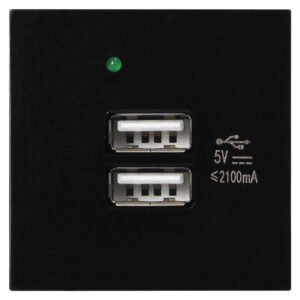MODULÁRIS USB TÖLTŐALJAT DUPLA 2.1A FEKETE