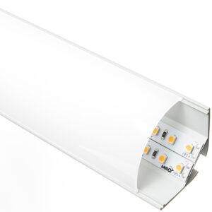 LED sarokprofil alp-016r alumínium fehér opál búrával 90°