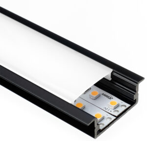 LED profilsín fekete süllyesztett 2m+opál fedé alp-011