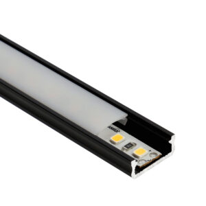 LED profilsín fekete alumínium opál fedél