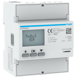 Fogyasztásmérő 3F 80A MID MODBUS digitális, TS35