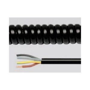 SPIRÁL KÁBEL 8x 0,5 2m- 8m FEKETE PUR SPIRÁL