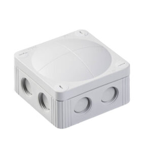 Kötődoboz 85x85x51mm falon kívüli, IP66/IP67, csavaros fedél, 5x4mm2 sorkapoccsal, COMBI308/5