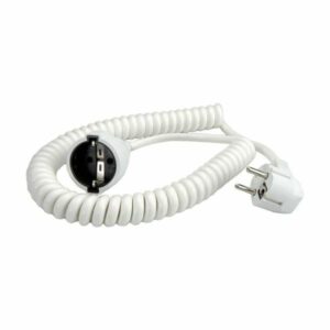 BACHMANN spirálkábeles hosszabbító 3x1,5mm2 0,5-2m fehér pvc