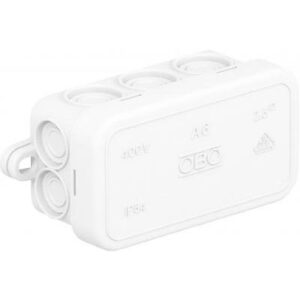 Kötődoboz A6 80x43x36mm falon kívüli IP55 pattintós fedél fehér