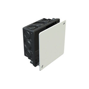 Kötődoboz 150x150x65mm süllyesztett IP20 csavaros fedél fekete