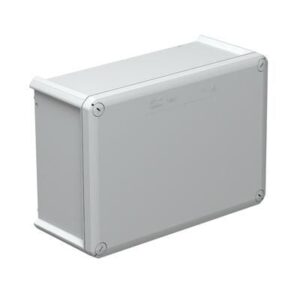 Kötődoboz T350 285x201x120mm falon kívüli, sima oldalú IP66 csavaros fedél szürke