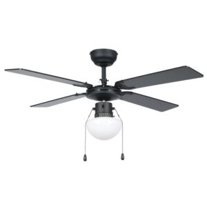 Mennyezeti ventilátor AC E27 fekete/fa fortal@