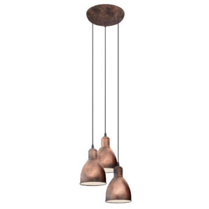 Függeszték E27 3x60W antik réz PRIDDY1