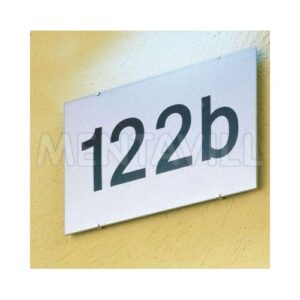 Házszám tábla ezüst öntapadó számfóliával@ E14 9W plce 230V cinema