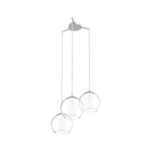 BOLSANO függeszték E27 3x60W acél átlátszó:GL2879 opál:GL2361