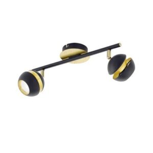LED-es fali/mennyezeti GU10 2x3,3W fekete/arany Nocito