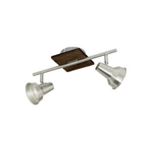 LED-es fali/mennyezeti GU10 2x3,3W mattnikkel/barna FILIPINA