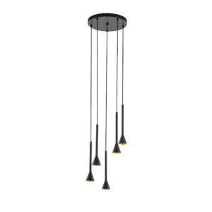 CORTADERAS függeszték GU10 LED 5x5W fekete