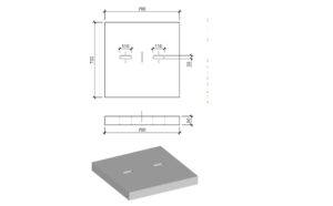 TA TÁMLEMEZ 700x700x80mm 98KG C30/37 MSZ 7658:2   i  OSZTÁLY