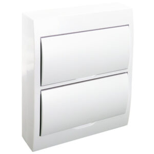 Lakáselosztó falon kívüli 2x12modul fehér ajtó