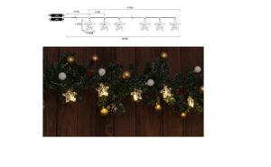 XMAS LED KARÁCSONYI LÁNC, CSILLAG FÉM, ELEMES