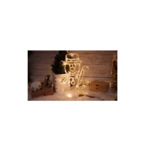 XMAS LED KARÁCSONYI HÓEMBER, ELEMES Timer 6+18h, 30LED, 3000K, 3xAA