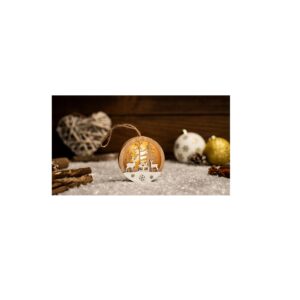 XMAS LED KARÁCSONYI TÁJKÉP , SZARVAS HÁZ, FA, ELEMES 3000K 1LED 2XLR44