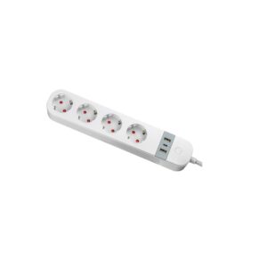 OKOS TÖBBFÉRŐHELYES ELOSZTÓ 4xSCHUKO, 2USBA, 1USBC, 240V, 16A