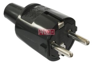 FÖLDELT PVC DUGÓ, FEKETE 16 A; 250 V; IP20