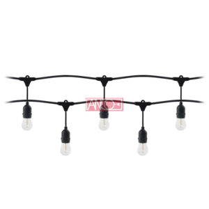 KÜLTÉRI E27 FÜZÉR, 10m, IP44 10+1 LED FÉNYFORRÁSSAL