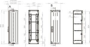 PVT-K-L 26x88/25 ÜRES SZEKRÉNY KÜLT. JB-F 26x90 LÁBAZATTAL