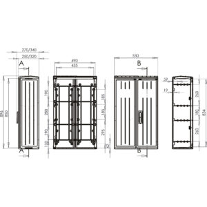 PVT-K-L 53x88/25 ÜRES SZEKRÉNY JB-F 53x90 LÁBAZATTAL