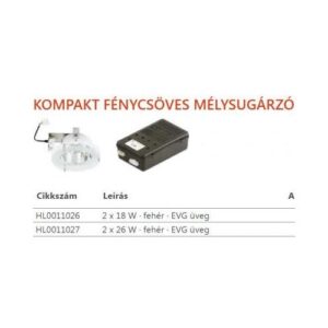 Mélysugárzó 2×26W ewvg fh+üveglap MLX al2402.01 2x26W EVG