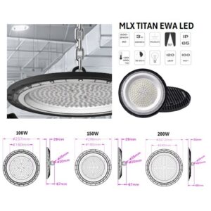 LED CSARNOKVILÁGÍTÓ 150W 4000K@ MLX TITAN BL EWA UFO SHB LED IP65