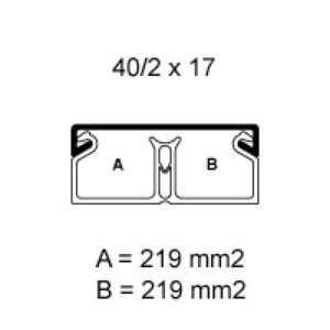 Kábelcsatorna TMC 40/2x17WO műanyag fehér 2m/db 32db/doboz