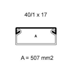 Kábelcsatorna TMC 40/1x17WO műanyag fehér 2m/db 32db/doboz