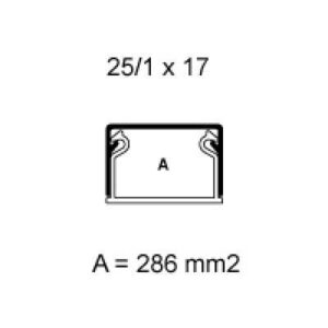 Kábelcsatorna TMU 25/1x17WO műanyag fehér 2m/db 30db/doboz