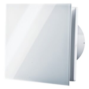VENTIL SOLID GLASS 100mm+TIMER+HYGRO ZÁRT, ÜVEG ELŐLAPPAL