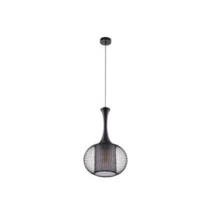 Metál fekete matt, metál fekete, üveg-opál, D:285, h:1100, foglalat típusa:1xE27 60W 230V