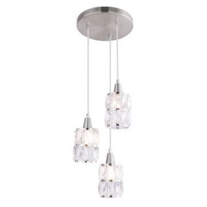 WOLLI Függeszték 3xE14 40W krist.ü@ króm,D:250, H:1200