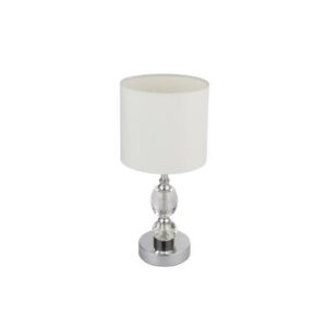 Króm és k5 kristály talp, textil ernyő, D:150, h:340, exkl. 1xE14 40W 230V