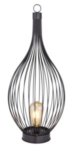 Szolár függeszték fém fekete belül @ borostyán filament izzóval IP44