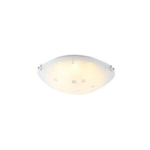 Metál fehér alaplap, üveg búra, króm fülek, tartozéka: D:300, h:95, tartalmazza: 1xLED 12W 40V, 1040lm, 3100K