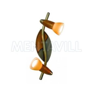 Mennyezeti antik réz fa üveg pezsgő b:cikkszáma 5443g 2x40W E14 R50