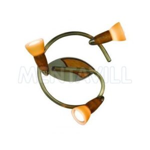Mennyezeti antik réz fa üveg pezsgő 3x40W E14 R50