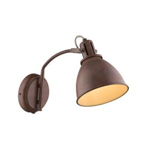 Metál rozsdabarna fém váz és búra, kapcsolóval, D:145, h:430, foglalat típusa:1xE14 40W 230V