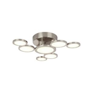 Nikkel matt váz, akril szatén búra, D:500, h:160, tartozéka: 1xLED 28W 230V, 1550lm, 3000K