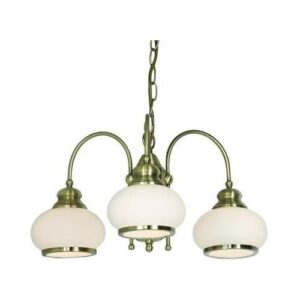 Csillárantik réz üveg szatén búra :6900g 3x40W E14 230V