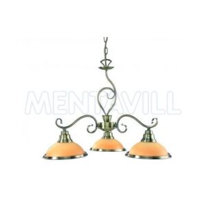 Függeszték antik réz üveg gyertyán sárga 3x60W E27